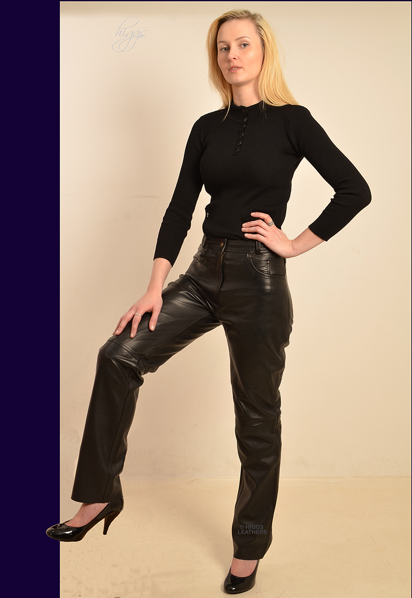 black leather pants for ladies