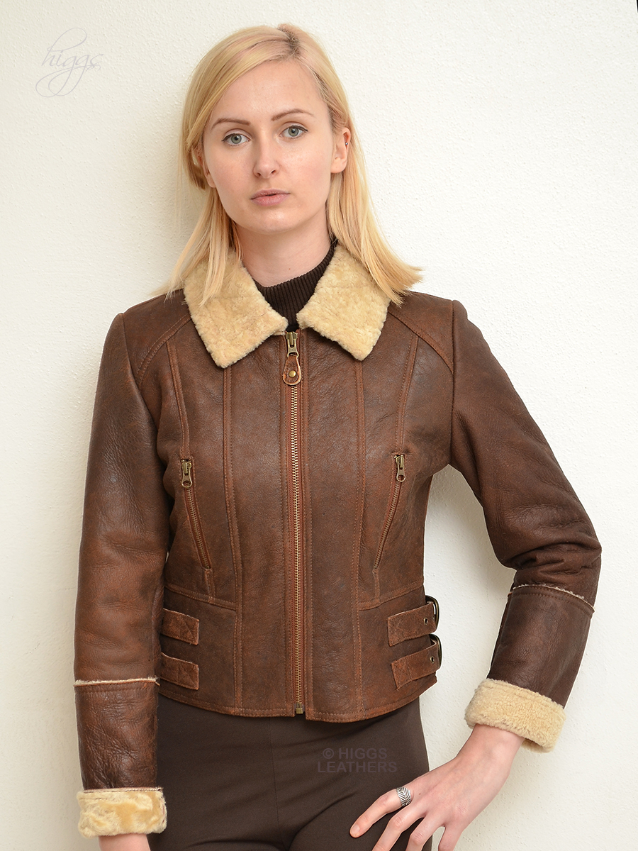 SHEARLING FLYING JACKET WOMENS COLLECTION | Higgs Leathers Essex